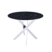 Table a manger ronde JESSICA XXL chrome 120 cm 4 couverts marbré noir