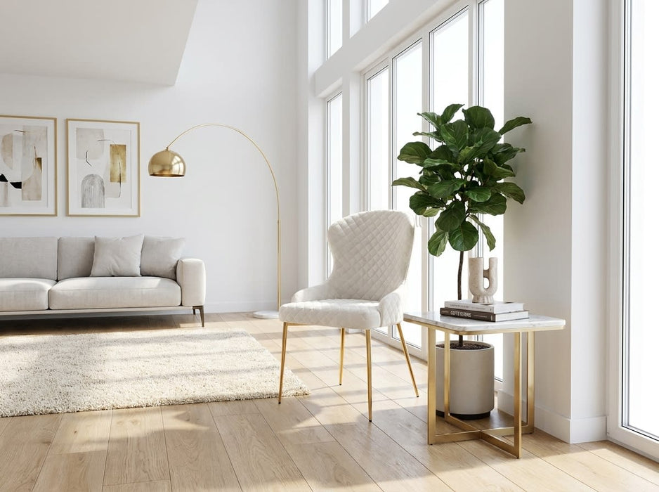 CHAISE HILTON GOLD VELOURS ECRU - image 1