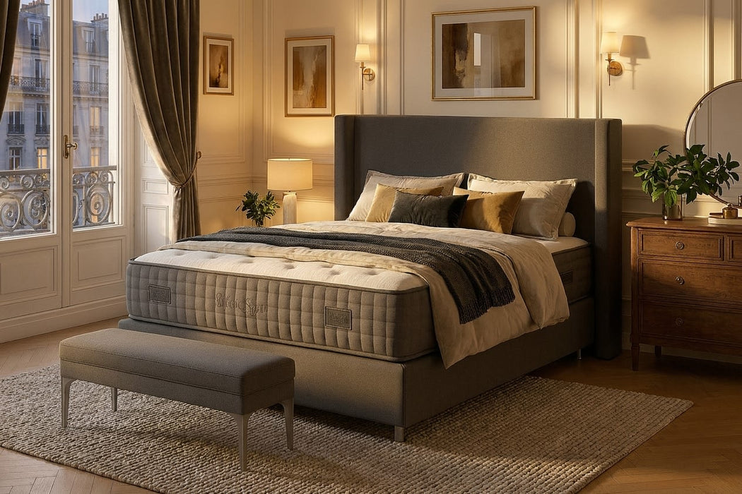LIT COFFRE COCO BOX VELOURS ANTHRACITE 140x190cm - image 1