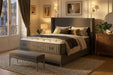 LIT COFFRE COCO BOX VELOURS ANTHRACITE 140x190cm - image 1