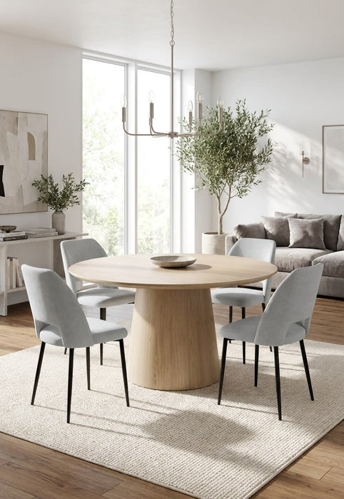 Lot de 4 chaises AVA Métal noir Tissu Serge Gris - image 1