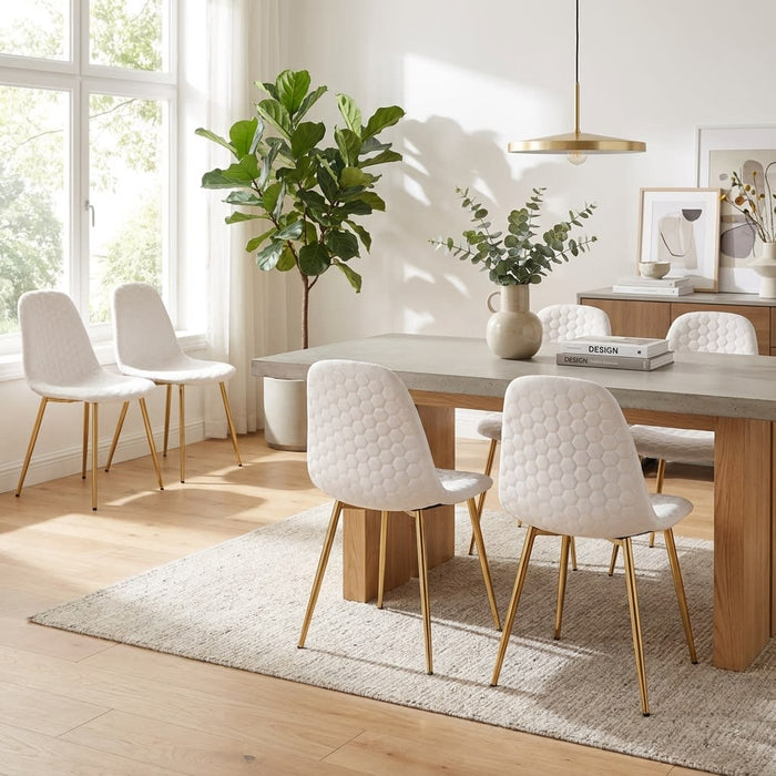 Lot de chaises Scandinave ALVEOLE Gold - image 1