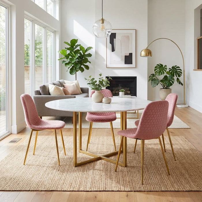Lot de chaises Scandinave ALVEOLE Gold - image 1