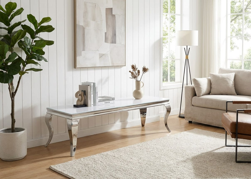 Meuble TV BAROQUE Chrome 160x45x45 cm - image 1