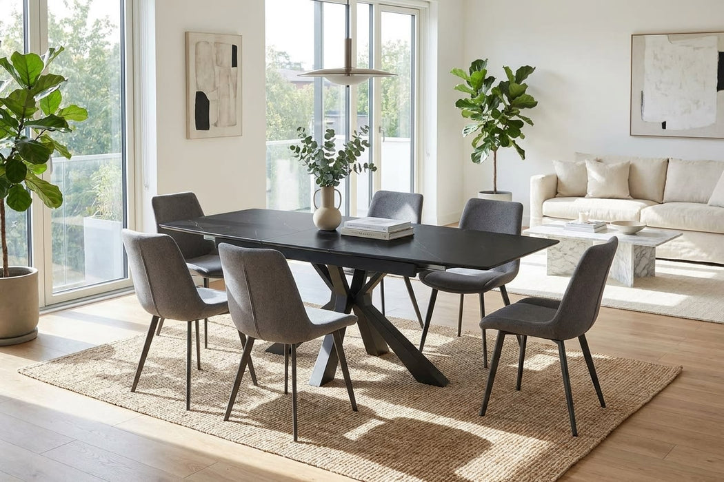 Table extensible BIANCA métal noir plateau Céramique - image 1