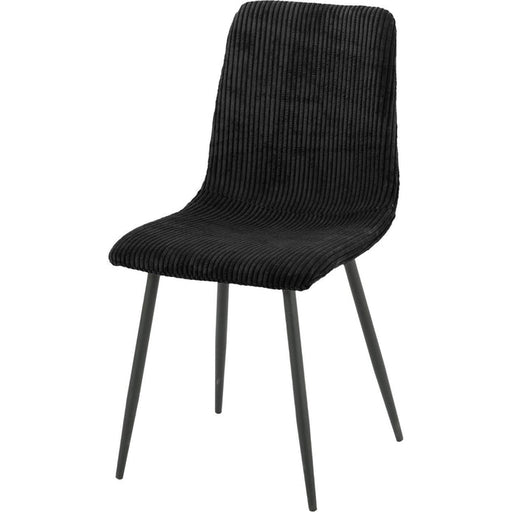 Chaise BOBBY pieds métal noir assise velours côtelé noir