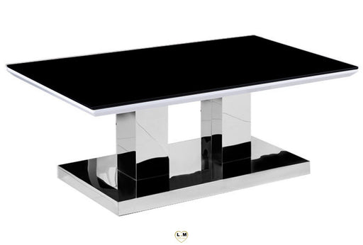 TABLE BASSE INOX NOIR 130x70x45 cm
