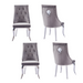 Chaise LION Capitonnées et Cloutées Chrome Velours moka