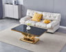 Table basse Trofy Gold et plateau en verre 120x70 cm - image 3