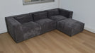 CANAPE MODULO 3+1 ANGLE UNIVERSEL CÔTELÉ GRIS 305x192cm