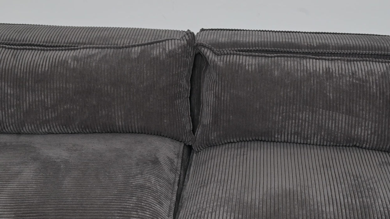 CANAPE MODULO 3+1 ANGLE UNIVERSEL CÔTELÉ GRIS 305x192cm