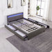 Lit adulte 160x200 cm TIROIRS et LED sommier inclus gris