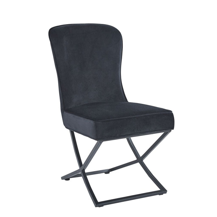 Lot de 4 chaises GABRIELLE Métal noir Velours Capitonné - image 1