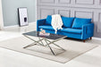TABLE BASSE PYRAMIDE RECTANGLE CHROME MARBRE NOIR - image 1