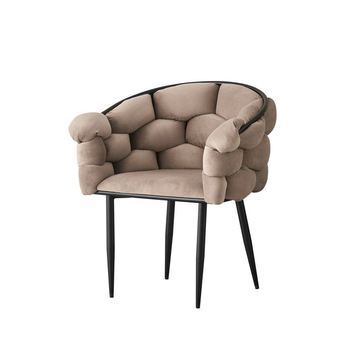 CHAISE BALLON METAL NOIR TAUPE - image 2