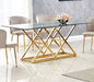 TABLE REPAS TRIANGLE GOLD TRANSPARENT 180x90cm - image 2