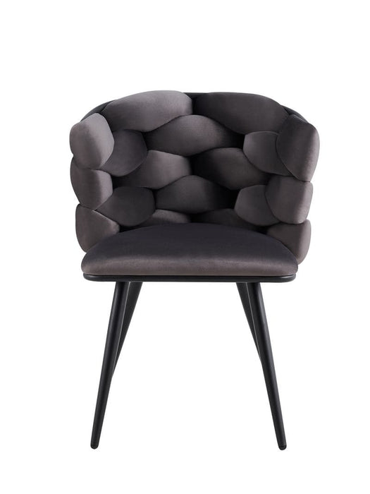 CHAISE LOLIPOP PIED METAL NOIR VELOURS ANTHRACITE - image 1