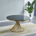 TABLE A MANGER NAUTILUS GOLD MARBRE NOIR 130 CM - image 1