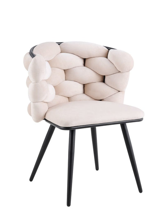 CHAISE LOLIPOP PIED METAL NOIR VELOURS BEIGE - image 2