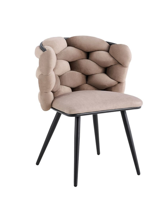 CHAISE LOLIPOP PIED METAL NOIR VELOURS TAUPE - image 2