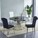 TABLE A MANGER NAUTILUS CHROME MARBRE NOIR 130 CM - image 1