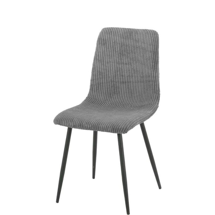 Lot de 4 chaises BOBBY pieds métal noir assise velours côtelé - image 1