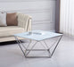 Table Basse ALINA Chrome plateau en verre trempé 80x80x45 cm - image 1