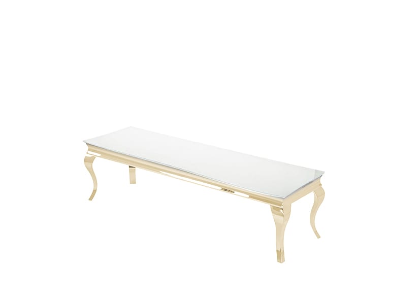 MEUBLE TV BAROQUE GOLD BLANC 160x45x45 cm - image 1